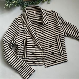 Free people striped knit sweater blazer